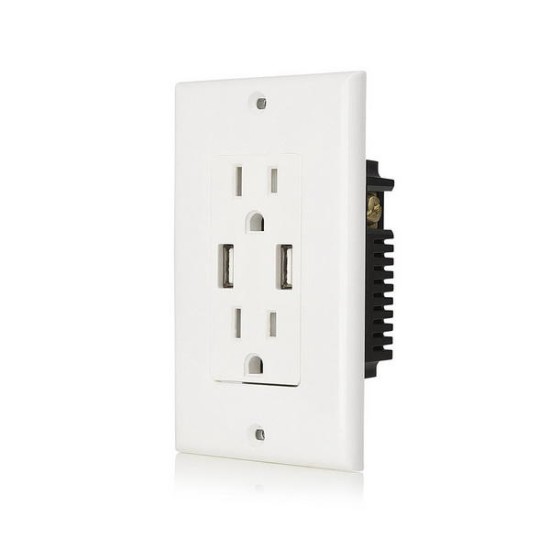 US Wall Socket 2 USB Outlets 2.4A/3.1A/4.2A Charger Socket Wall Socket Panel Switch