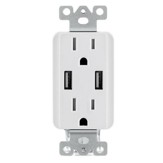 US Wall Socket 2 USB Outlets 2.4A/3.1A/4.2A Charger Socket Wall Socket Panel Switch