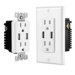 US Wall Socket 2 USB Outlets 2.4A/3.1A/4.2A Charger Socket Wall Socket Panel Switch US Wall Socket 2 USB Outlets 2.4A/3.1A/4.2A Charger Socket Wall Socket Panel Switch