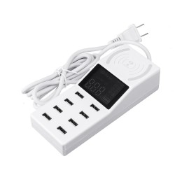 Upgrade Version Multiple USB Charger Intelligent 8-Port Desktop Wireless Charger Multi Port Travel Fast Wall Charger Hub Display Real-time Current Upgrade Version Multiple USB Charger Intelligent 8-Port Desktop Wireless Charger Multi Port Travel Fast Wall Charger Hub Display Real-time Current