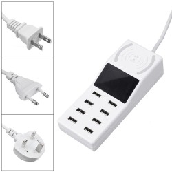 Upgrade Version Multiple USB Charger Intelligent 8-Port Desktop Wireless Charger Multi Port Travel Fast Wall Charger Hub Display Real-time Current Upgrade Version Multiple USB Charger Intelligent 8-Port Desktop Wireless Charger Multi Port Travel Fast Wall Charger Hub Display Real-time Current