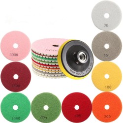 10pcs 4 Inch 30 to 3000 Grit Diamond Polishing Pads Set for Granite Concrete Marble 10pcs 4 Inch 30 to 3000 Grit Diamond Polishing Pads Set for Granite Concrete Marble