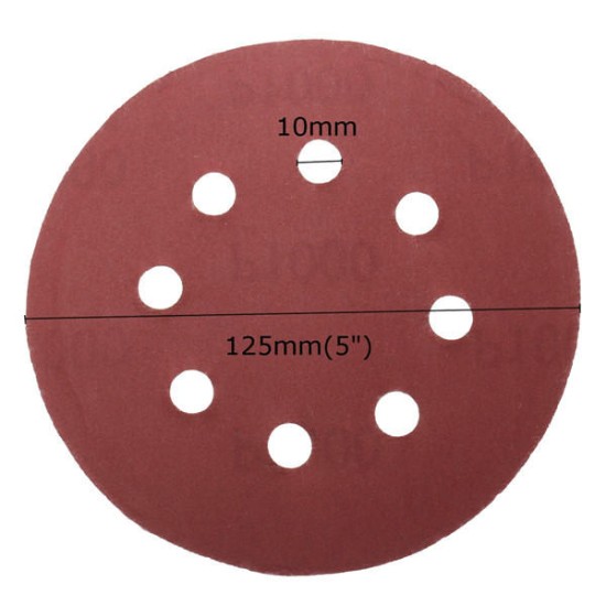 25pcs 5 Inch 8 Holes Abrasive Sanding Discs Sanding Paper 800/1000/1200/1500/2000 Grit Sand Paper