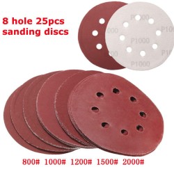 25pcs 5 Inch 8 Holes Abrasive Sanding Discs Sanding Paper 800/1000/1200/1500/2000 Grit Sand Paper 25pcs 5 Inch 8 Holes Abrasive Sanding Discs Sanding Paper 800/1000/1200/1500/2000 Grit Sand Paper