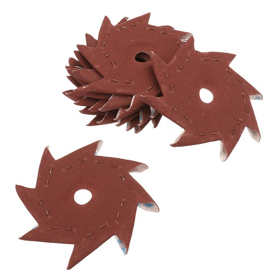 50Pcs 80 Grit Octagonal Abrasive Sandpaper Double Layer Sanding Buffing Tool