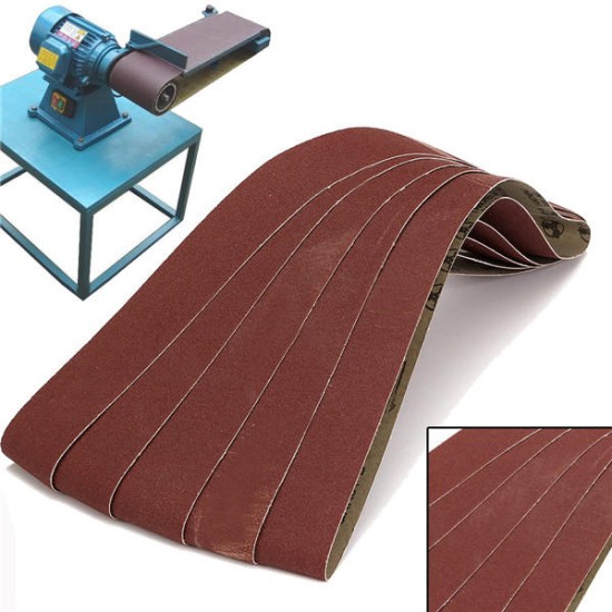 5pcs 5x106cm 100 Grit Alumina Sanding Belts Self Sharpening Oxide Abrasive Strips