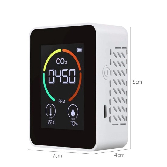 3 in 1 Digital CO2 Meter Carbon Dioxide Meter Air Quality Monitor Temperature Humidity Air Analyzer for Home Office