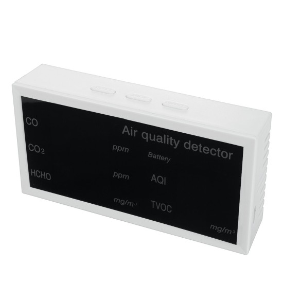 CO CO2 HCHO TVOC AQI Tester LED Digital Air Quality Monitor Indoor Outdoor Gas Analyzer