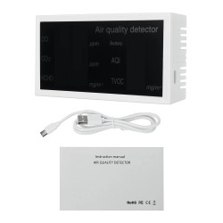 CO CO2 HCHO TVOC AQI Tester LED Digital Air Quality Monitor Indoor Outdoor Gas Analyzer CO CO2 HCHO TVOC AQI Tester LED Digital Air Quality Monitor Indoor Outdoor Gas Analyzer