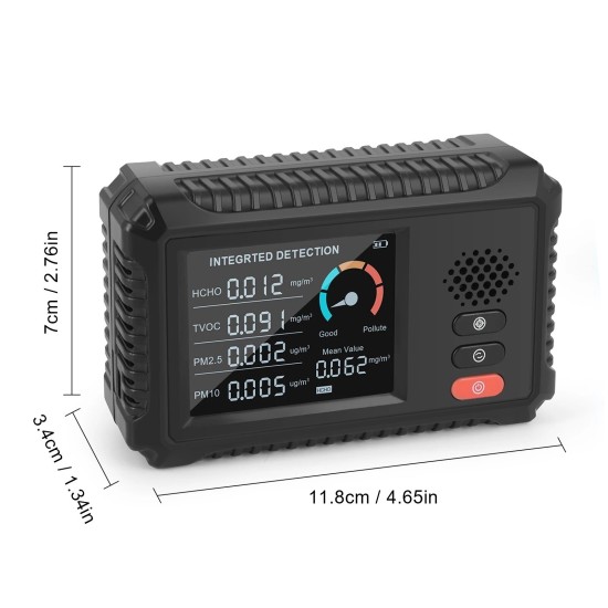 HCHO/TVOC/PM2.5/PM10 Tester Real Time Data Monitoring Multifunctional Air Quality Monitor Gas Analyzer