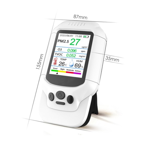 PM2.5 O₃ Ozone TVOC Air Quality Tester USB Instrument 2.8 LCD Screen Carbon Dioxide Dust Haze Meter