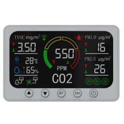 WIFI Smart CO2 Meter TVOC PM2.5 PM1.0 Temperature and Humidity Infrared Sensor Air Quality Monitor WIFI Smart CO2 Meter TVOC PM2.5 PM1.0 Temperature and Humidity Infrared Sensor Air Quality Monitor