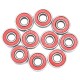 10pcs ABEC-7 Red Sealed Deep Groove Skateboard Ball Bearing 608RS 9x22x6mm Ball Bearing