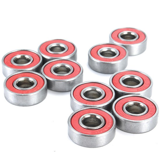 10pcs ABEC-7 Red Sealed Deep Groove Skateboard Ball Bearing 608RS 9x22x6mm Ball Bearing