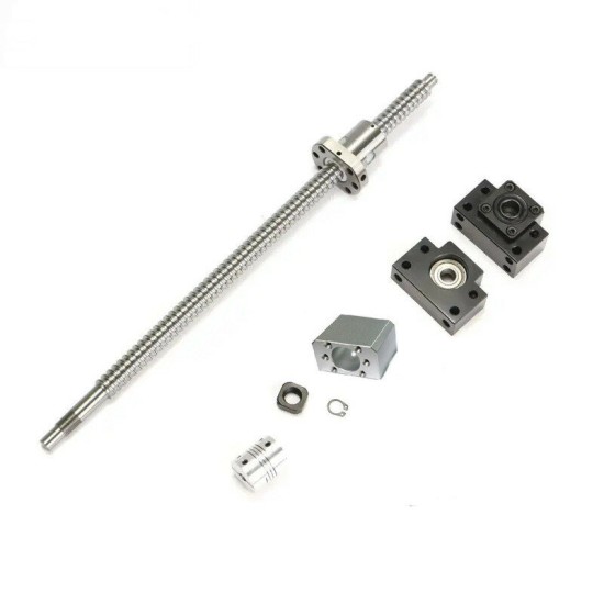 SFU1204 300-650mm Ball Screw with BK BF10 End Supports 6.35x8mm Coupler for CNC