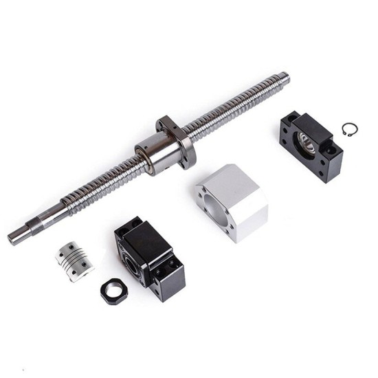 SFU1204 300-650mm Ball Screw with BK BF10 End Supports 6.35x8mm Coupler for CNC