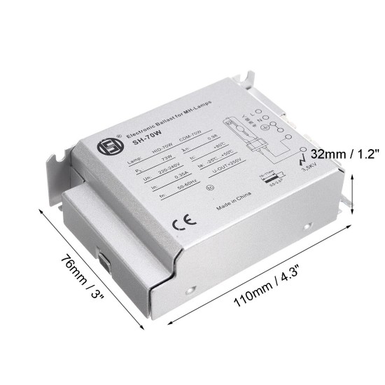 35W/50W/70W Electronic Dimmable Ballast For Repitle UVB Metal Hanlide Bulb