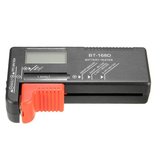 BT-168D Universal AA/AAA/C/D/9V/1.5V LCD Display Battery Tester Button Cell Volt Checker