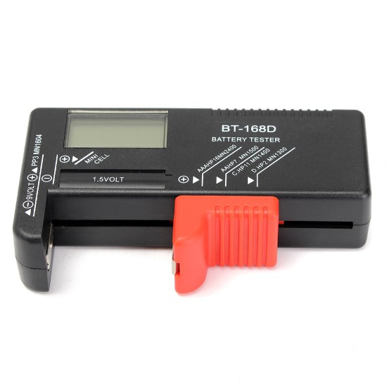 BT-168D Universal AA/AAA/C/D/9V/1.5V LCD Display Battery Tester Button Cell Volt Checker