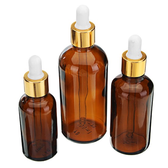 Brown Amber Glass Bottle Glass Dropper Dropping Bottle Refillable Container 10/20/50mL