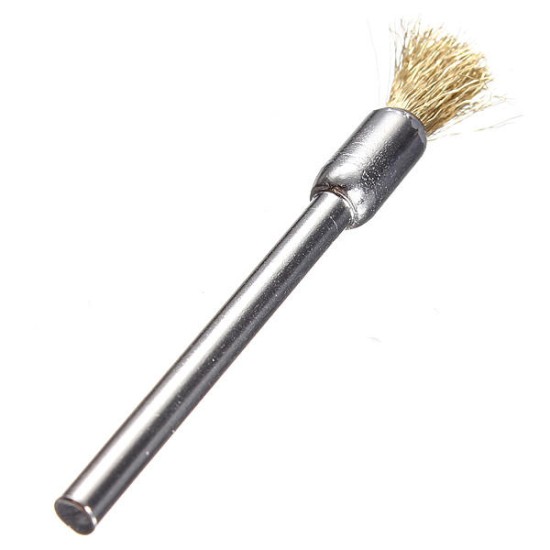 3mm Brass Wire Wheel Brush Cups Tool Shank for Dremel Drill Rust Weld