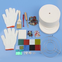 15Pcs Large Microwave Kiln Kit Glass Fusing Kit DIY Jewelry Art 15Pcs Large Microwave Kiln Kit Glass Fusing Kit DIY Jewelry Art