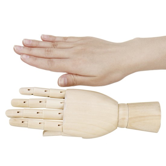 7/8/10/12 Inch Wooden Hand Body Artist Medical Model Flexible Jointed Wood Sculpture DIY Education