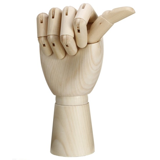 7/8/10/12 Inch Wooden Hand Body Artist Medical Model Flexible Jointed Wood Sculpture DIY Education