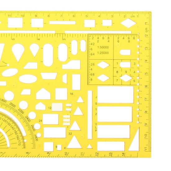 Military Map Marking Drawing Template KT Soft Plastifc Ruler Design Drafting Stencil