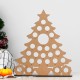 Wooden Christmas Advent Calendar Christmas Tree Decoration Fits 25 Circular Chocolates Candy Stand Rack