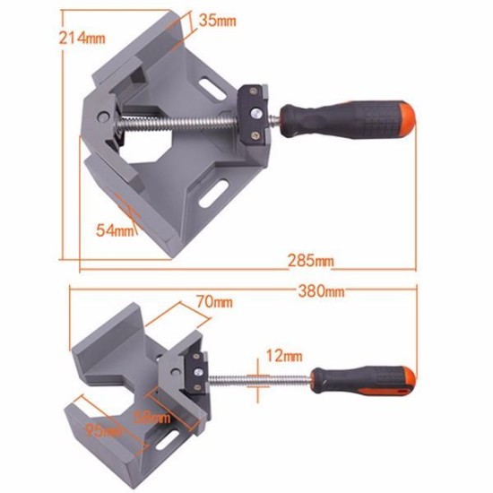 90Degree Right Angle Single Handle Aluminum Rectangular Carbide WWood Working Vise