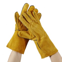 2PCS 14inch Heavy Duty Gardening Welder Gloves Men Women Thorn Proof Non-Slippery Leather Work 2PCS 14inch Heavy Duty Gardening Welder Gloves Men Women Thorn Proof Non-Slippery Leather Work