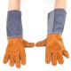 Welding Gloves Welders Work Soft Cowhide Leather Plus Gloves for Protecting Hand Tool