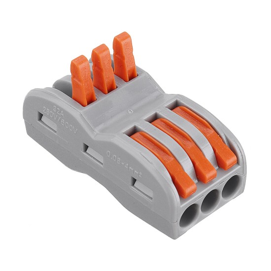 3Pin Wire Docking Connector Termainal Block Universal Quick Terminal Block SPL-3 Electric Cable Wire Connector Terminal 0.08-4.0mm²