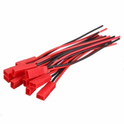 10 Pairs 2 Pins JST Male & Female Connectors Plug Cable Wire Line 110mm Red 10 Pairs 2 Pins JST Male & Female Connectors Plug Cable Wire Line 110mm Red