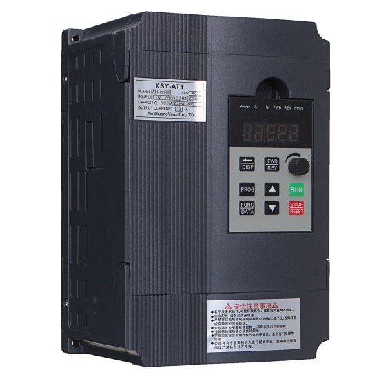 2.2KW 220V 12A Single Phase Input 3 Phase Output PWM Frequency Converter Drive Inverter V/F Vector Control