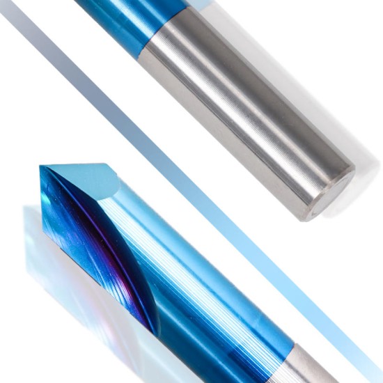 2-12mm 90 Degree Nano Blue Coated Chamfer Mill 2 Flutes CNC Milling Cutter Countersink Drill Bit