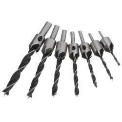 7pcs 5 Flute Countersink Drill Bit Set 3-10mm Carpentry Reamer Steel Woodworking Chamfer 7pcs 5 Flute Countersink Drill Bit Set 3-10mm Carpentry Reamer Steel Woodworking Chamfer
