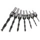 7pcs 5 Flute Countersink Drill Bit Set 3-10mm Carpentry Reamer Steel Woodworking Chamfer