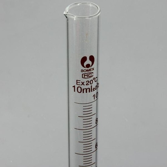 10ml Glass Graduated Measuring Cylinder Tube With Round Base And Spout