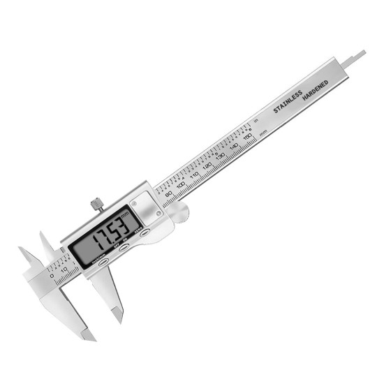 150mm 6 inch LCD Digital Stainless Caliper Guage Metric Conversion & Zero Buttons