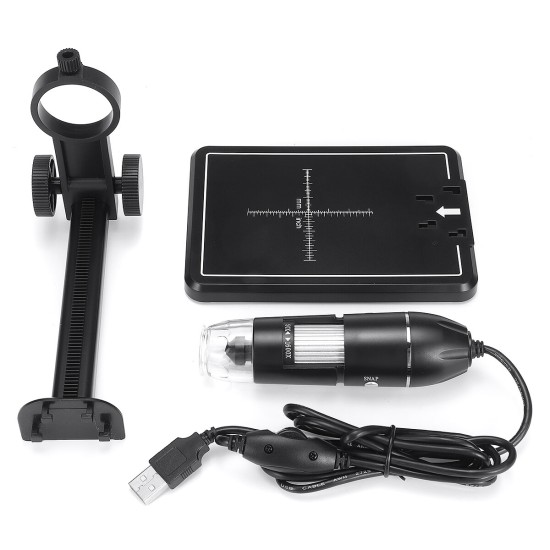 1600X 8LED 2MP USB Digital Microscope Borescope Magnifier Camera +Stand Holder