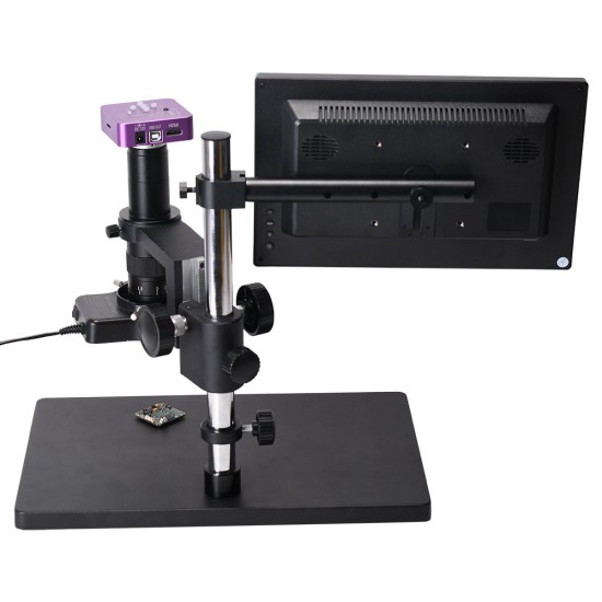 51MP 1080P 60FPS HDMI USB Digital Industrial Video Microscope Camera 180X C-MOUNT Lens with 11.6inch LCD Screen for Phone PCB Soldering