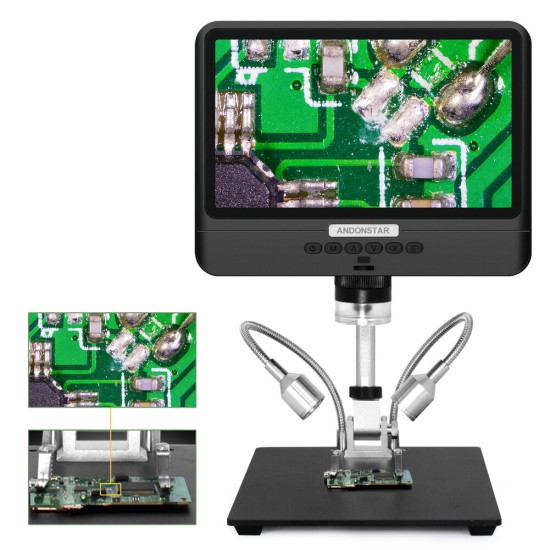 AD208S 8.5 Inch 5X-1200X Digital Microscope Adjustable 1280*800 LCD Display Microscope 1080P Scope Soldering Tool with Two Fill Lights