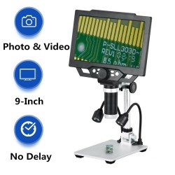 G1600 9 Inches Large Color Screen Digital Microscope HD 12MP Display 1-1600X Continuous with LED Highlight Fill Light G1600 9 Inches Large Color Screen Digital Microscope HD 12MP Display 1-1600X Continuous with LED Highlight Fill Light
