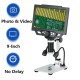 G1600 9 Inches Large Color Screen Digital Microscope HD 12MP Display 1-1600X Continuous with LED Highlight Fill Light