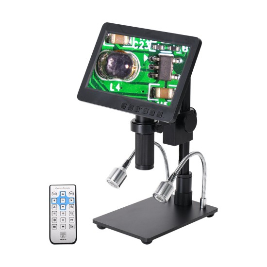 26MP HDMI Digital Microscope 60fps Hight Frames Rate Camera with HDR Mode Can Eliminate Metal Reflection For Soldering 2100X Adjustable HY-2070