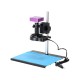 51MP Industrial Digital Video Microscope Camera + 130X C- Mount Lens 56 LED Ring Light + Stand for PCB Repair