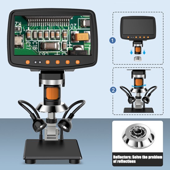 MS1 1080P 7inch 1000X Digital Microscope HDMI USB Wireless Remote Control Repair Microscope