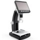 G710 1000X 4.3inch HD 1080P Portable Desktop LCD Digital Microscope 2048*1536 Resolution Object Stage Height Adjustable Support 10 Languages 8LED